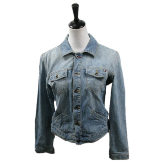 Tommy Hilfiger Light Blue Denim Jean Jacket Size Medium - Picture 1 of 6